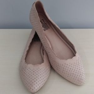 Miz Mooz cream leather flats with silver studs